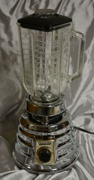 Osterizer Model 452 Series A 2 Speed Beehive Chrome Blender With Glass Jar