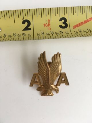 Vtg American Airlines Employee Stewardess Agent Brass Eagle Screw Back Hat Pin 1