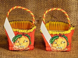 2 Ca 1930s Vintage Halloween Crepe Paper Favor Or Nut Cups Old Stock Nos Euc