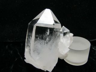 Arkansas Quartz Crystal Cluster 69mm Natural Trigger Twin Window Water Clear