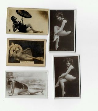 1920s 5 Diff Tobacco Cards Sexy Pin Up Girls Jazz Babies 45