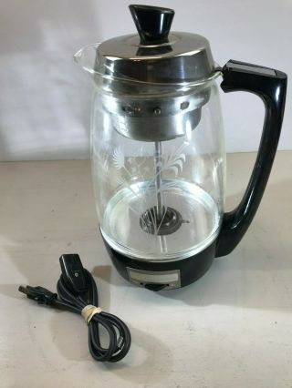 Vintage Proctor Silex Electric Glass Coffee Percolator 11 Cup Model 70503