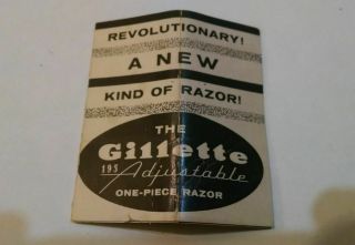 Vintage Razor - - Gillette Fat Boy " Revolutionary " Adjustable Razor Instructions
