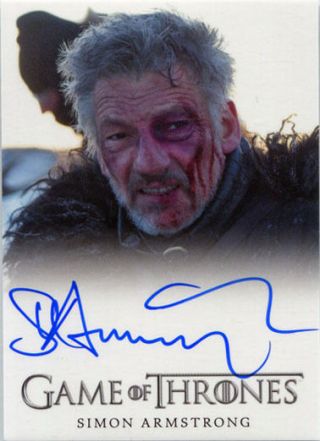 Game Of Thrones Season 6 Autograph Card Simon Armstrong As Qhorin Halfhand (fb)