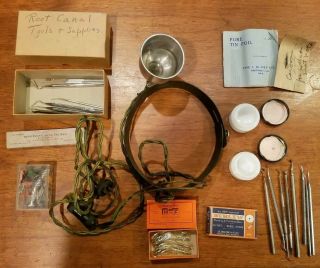 Vintage Exam Head Lamp Dentist Doctor Medical Antique Root Canal Kit Headlamp