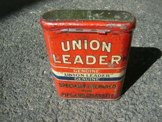 Antique Vintage Union Leader Redi Cut Tobacco Vertical Pocket Tin Uncle Sam 2