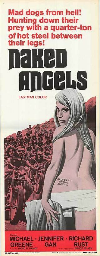 Motorcycle Gang 1969 14x36 Insert Movie Poster Naked Angels
