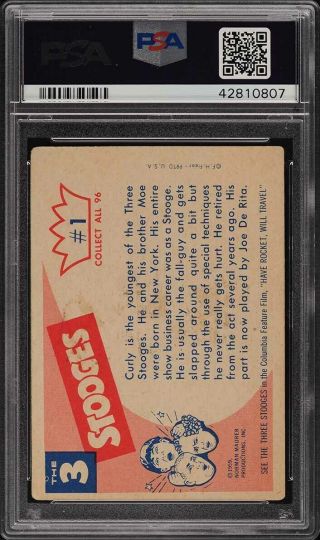 1959 Fleer The 3 Stooges Curly 1 PSA 3 VG (PWCC) 2
