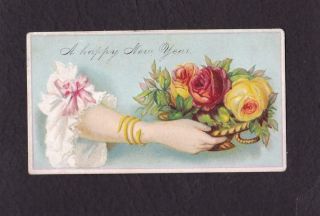 Victorian Embossed Year Card Lady 