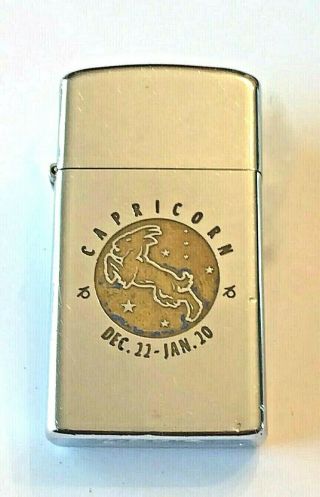 Vintage Zippo Zodiac Capricorn Cigarette Lighter