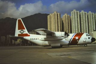 1998 - Hong Kong Photo Slide - Us Coast Guard Hc130h - Kai Tak Hkg