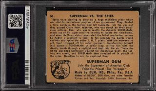 1940 Gum,  Inc.  Superman SETBREAK Superman Vs.  The Spies 51 PSA 3 VG (PWCC) 2