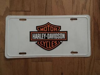 2005 Harley - Davidson Motor Cycles License Plate White Rare Metal