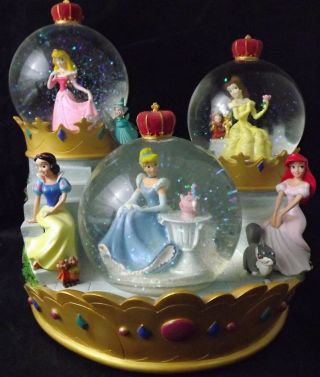 Disney Store Hard To Find 5 Princess Musical Snow Globe - Retired - Rare Version