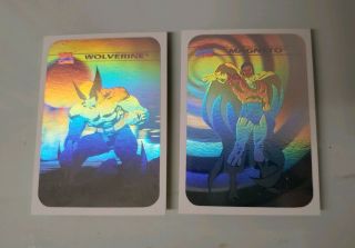 1990 Marvel Universe Series 1 Wolverine Mh4 & Magneto Mh2 Hologram Chase Cards