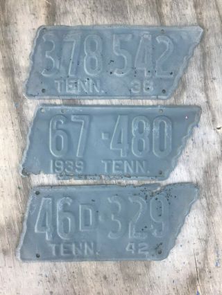 1938 1939 1942 Tennessee License Plate State Shape Restore Primer