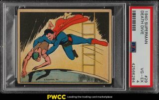 1940 Gum,  Inc.  Superman Setbreak Death Dive 29 Psa 4 Vgex (pwcc)