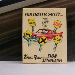 Rare Vintage Matchbook X1 Costa Mesa California Traffic Safety Master Blueprint