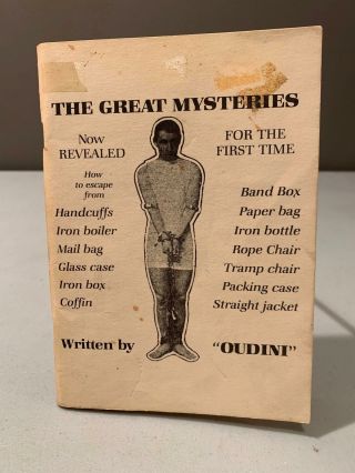 The Great Mysteries Now Revealed Magic Oudini Magician Handcuff King 80s Reprint