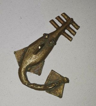 Antique Ashanti African Gold Coast Bronze Gold Weight Swordfish Figurine Cast