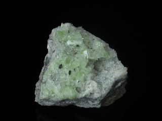 Augelite Green Crystal Cluster With Quartz,  Mundo Nuevo Mine Peru