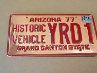 US license plate Expired Arizona Historic Vehicle 