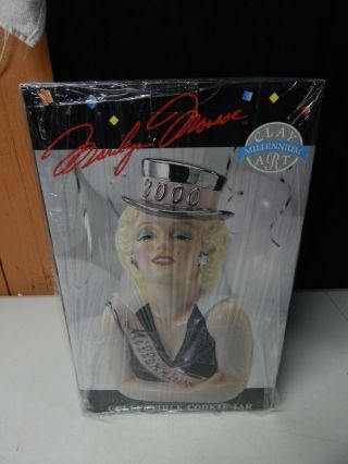 1999 Marilyn Monroe Clay Art 2000 Millineum Cookie Jar Top Hat