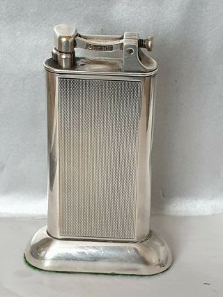 Vintage Silver Plated Dunhill Petrol Table Lighter