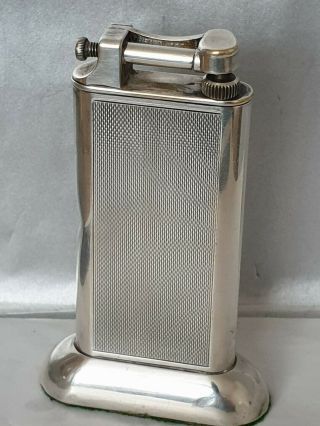 Vintage Silver Plated Dunhill Petrol Table Lighter 2