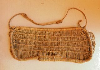 Vintage Native American Indian Jute Braided Fish Basket Bent Wood 26 " Wide