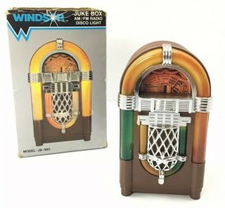 Vintage Novelty Windsor Disco Juke Box Am Fm Transistor Radio W/ Box
