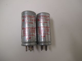 4 Pin Mallory Auto Radio Vibrators J12f,  Type 6634c,  Rca 110050 - 1,  2 Pc