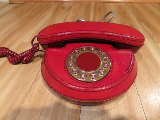 Very Rare Vintage Telequest Mid - Century Phone Gold Plated 18k Italy