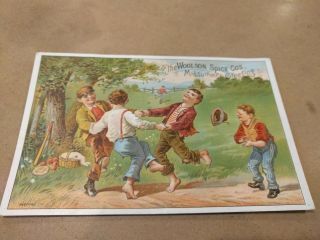 Vintage Trade Card Ad " Woolson Spice Co.  " 6.  5 X 4 "