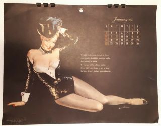 ☆rare Esquire 1954 Pinup Calendar Set Of 12 Months/pages -