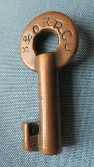 Vintage Brass Baltimore & Ohio Railroad Company Switch Lock Opener - Serial Numbe