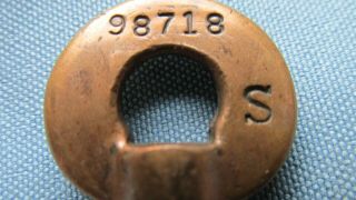 Vintage Brass Baltimore & Ohio Railroad Company Switch Lock Opener - Serial Numbe 3