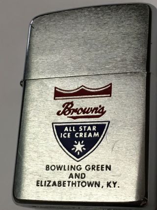 1960’s Zippo Brown’s Dairy All Star - Ice Cream - Bowling Green - Etown Kentucky Ky