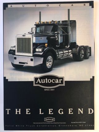 Autocar Full Page Print Ad - 1983 - The Legend