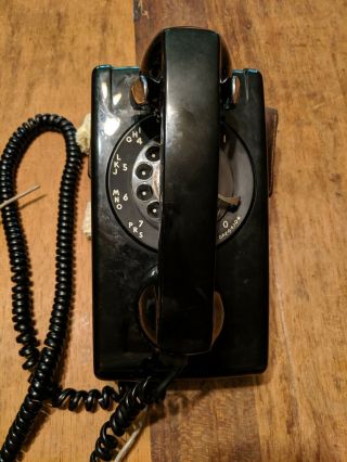 Vintage Itt Rotary Dial Wall - Mounted Phone Telephone Black