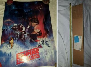 Vtg 1980 Star Wars Movie Poster Empire Strikes Back Lucasfilm 20x28 Org Ship Box