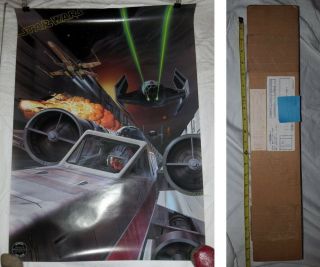 Vtg 1977 Star Wars Movie X - Wing Poster Fan Club Org Ship Box 20th Century Fox