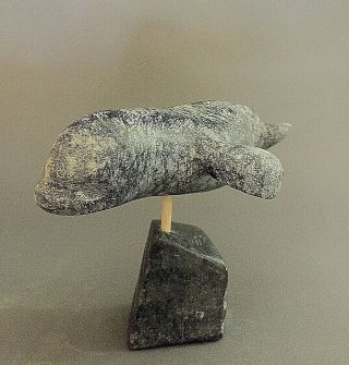 Inuit Art Eskimo Carving Sculpture stone collector Taloyoak whale 75011 1996 4