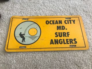 Vintage Ocean City Md Surf Anglers License Plate Ocmd Vanity Plate