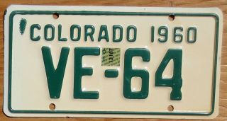 1961 Colorado Motorcycle License Plate Number Tag