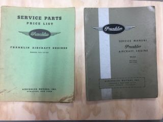 2 Vintage Franklin Service & Parts Manuals 6a4 - 150 - B3 & 6a4 - 165 - B3 Airplane Eng