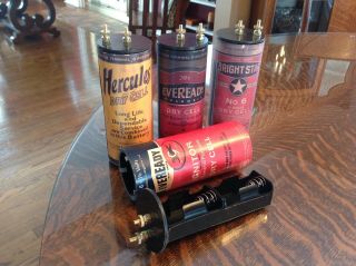 Antique Refillable 6 Eveready “A” Dry Cell Battery Telephone,  Radio,  Lantern 4