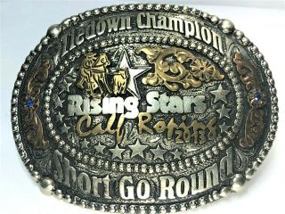 Western Trophy Belt Buckle 2013 Tiedown Champion Rising Stars Calf Roping