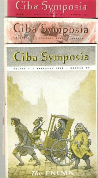 Ciba Symposia 1944,  1946,  1947 Medical 3 Journals Enema,  Doctors,  Art