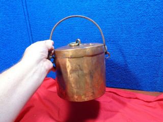 Primitive Hudson Bay Trade Item Lidded Copper Pot